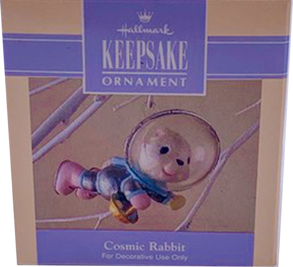 1992 Hallmark Keepsake Easter Ornament Cosmic Rabbit Bunny Astronaut in Mint Box